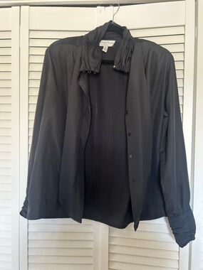 Michelle Stuart Black Classic Button-Front Top